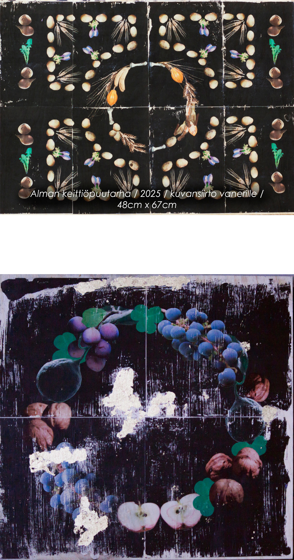 Lapsuuden joulu  2023 / kuvansiirto vanerille / 38cm x 38cm